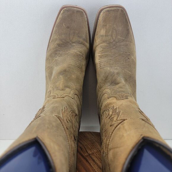 Laredo Mens Size 10 Nico Taupe Brown Square Toe Western Work Boots 68398 - Picture 7 of 10